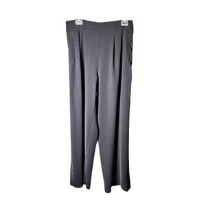 Parker Sz 10 Black Pleated Wide Leg Trouser Pants High Waist Career Dressy EUC